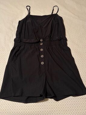 Active USA Black Spaghetti Strap Romper